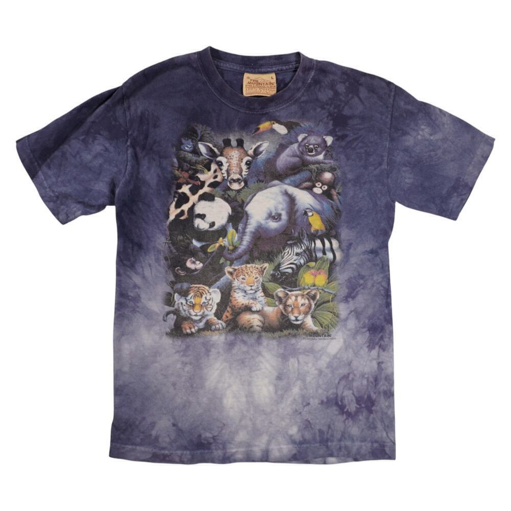 Vintage The Mountain Brookfield Zoo Animal Graphic Tie Dye Kids T-Shirt Size L
